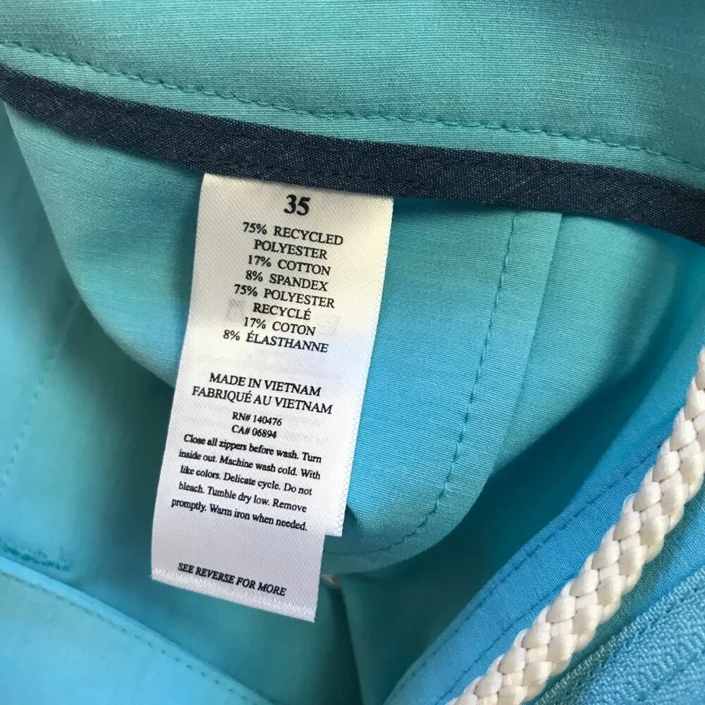 NWT Faherty All Day Bermuda Shorts Mens 35 Turquoise Blue 9